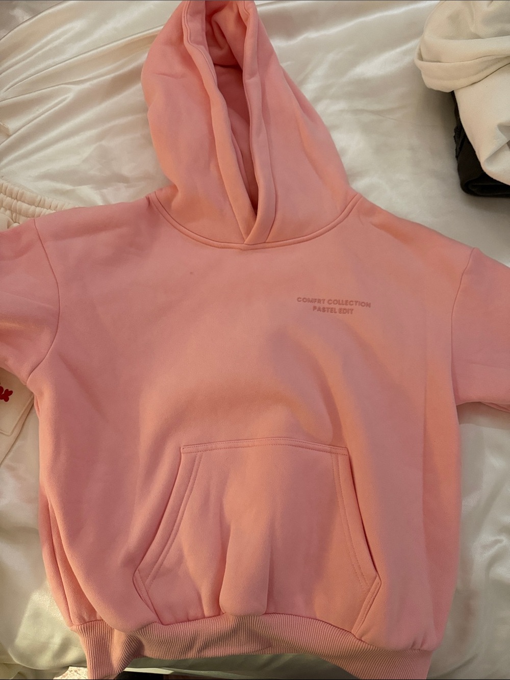 Kids Pink Hooded Pullover Sweatshirt